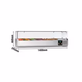 Vetrina Refrigerata Porta Ingredienti / Vetrina Gastronorm PREMIUM - 1400x395mm - 6x GN 1/3 - vetri dritti