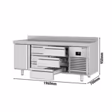Koelwerkbank Premium PLUS - 1960x700mm - met 1 deur, 6 laden & met achterwand