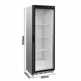 Lagerkühlschrank Edelstahl PREMIUM - 400 Liter - mit 1 Glastür & Statischer Kühlung mit Umlüfter