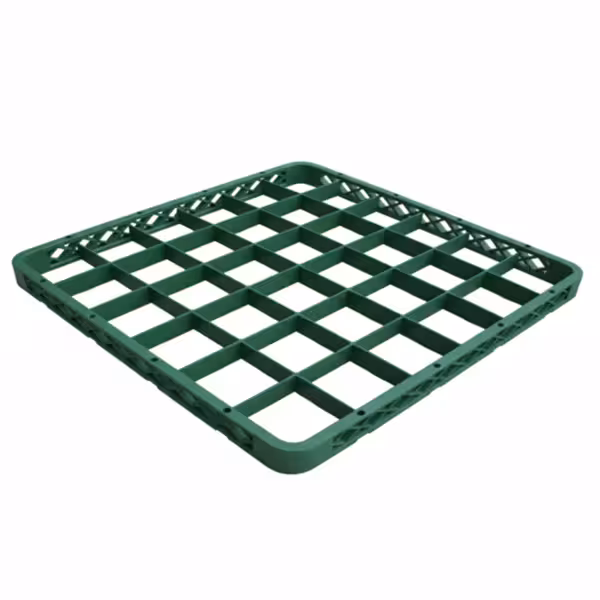 Kosz do zmywarki na szkło GN 1/1 - 500x500x45mm - 36 przegród - Zielony - pasuje do GKU36N