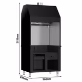 Élément neutre pour grill à charbon de bois / à gaz BERLIN – 960 mm – noir