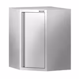 Narożna szafka ścienna ze stali nierdzewnej – 700 x 700 mm – z drzwiami skrzydłowymi – wysokość: 800 mm