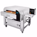 Elektro Pizza / Lahmacun Durchlaufofen mit Förderband aus Schamottstein - Digital - Bandbreite: 780mm - 200 Pizzen/Stunde