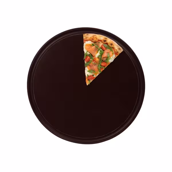 Pizzatányér - szaftvájattal - polietilén - Ø 240 mm - barna