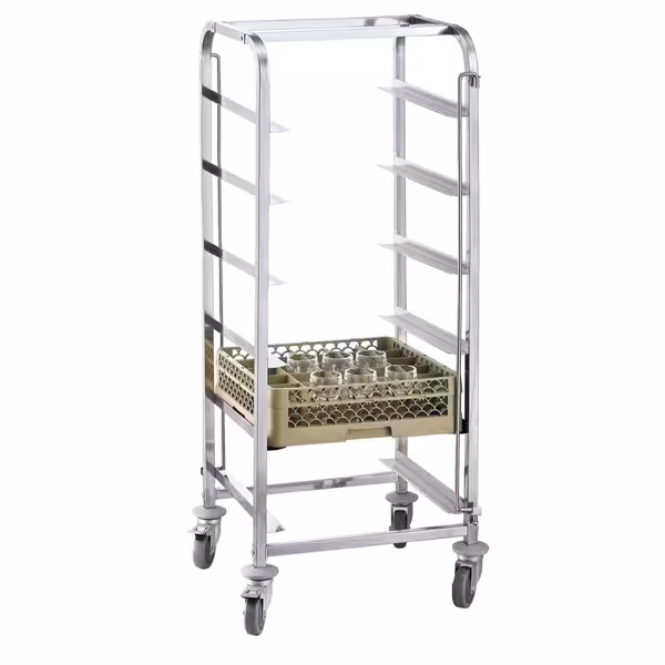Edelstahl Geschirrkorbwagen - für 6 Körbe Korbmaße: 500x500 & 400x500mm