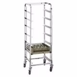 Chariot de transport pour paniers à vaisselle en acier inoxydable - 455x400mm - avec poignée