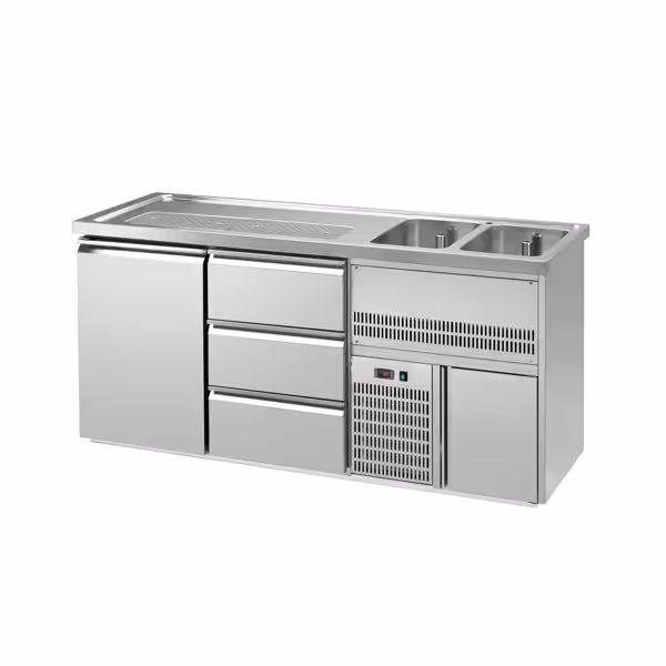 Balcão frigorífico para cerveja PREMIUM PLUS - 1950x700mm - 1 porta & 3 gavetas