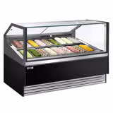 Commercial Ice Cream Display Freezer THEO 1730mm – 18x 5 L pans - ventilated cooling - black
