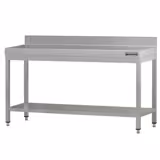 RVS werktafel ECO - 1800x600mm - met onderschap & opstaande rand