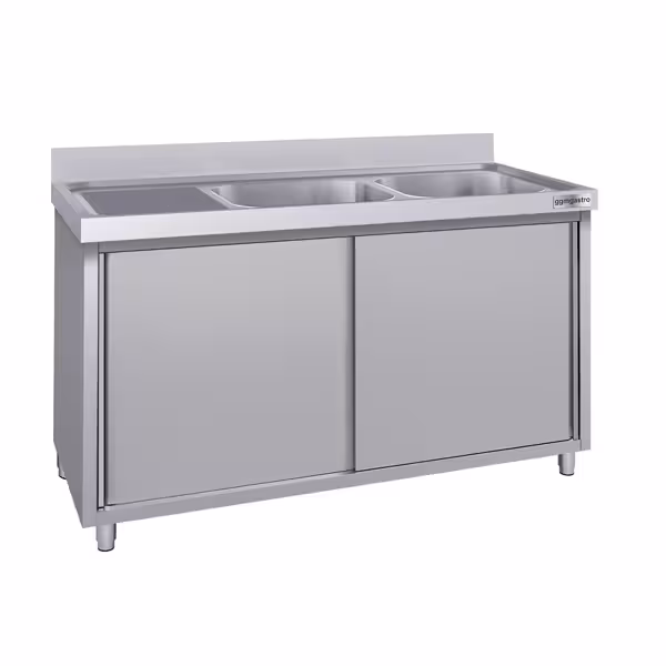 Commercial Sink Cabinet ECO - 1400x600mm - with 2 bowls right-hand