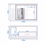 Comptoir de bar réfrigéré Premium PLUS - 1550x700mm - 2 portes	