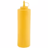 (6 darab) Squeeze palack - PET - 650 ml - Ø 65mm - kupakkal - sárga