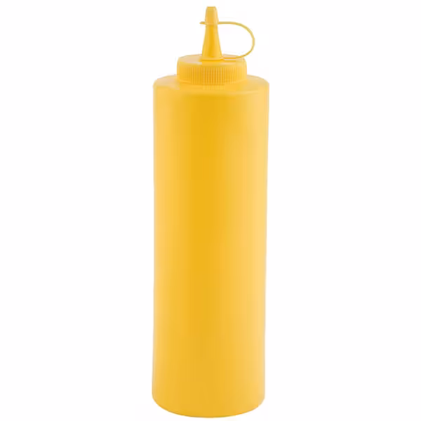 (6 stuks) Knijpfles - 650ml - Ø 65mm - met afsluitdop - geel