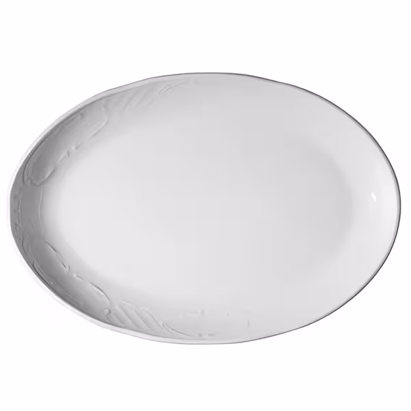 (12 kpl) CLASSICO - tarjoilulautanen/astia - döner-tarjoilulautanen - ovaali - posliini - 360x360 mm - valkoinen