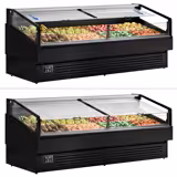 Îlot réfrigéré - 2580x1063mm - 340 L - Vitré - Libre-service - Noir