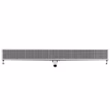 Canalina di scarico a pavimento professionale in acciaio inox - 2100x300mm - a basso profilo con uscita laterale - Ø70mm