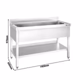 Commercial Pot Wash Sink Unit – 1400 × 600 mm – Single Bowl (1200 × 400 mm)