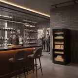 Humidor per sigari - 200 litri - fino a 1200 sigari - con porta in vetro e 6 cassetti - nero