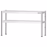 Ripiano in acciaio inox - 2 livelli - 1400x370 mm - regolabile in altezza