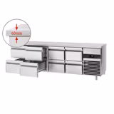 Koelwerkbank PREMIUM - 2330x700mm - met 8 laden