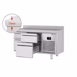 Kylbänk Premium PLUS – 1468x600 mm – med 4 lådor och bakkant