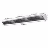 Commercial Wall-Mounted Extraction Canopy - 4400mm - with Baffle Filters & LED Lighting