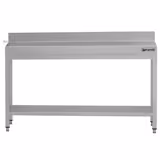 RVS werktafel ECO - 1800x600mm - met onderblad - met achteropstand - verstevigd werkblad