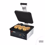 Grătar de contact profesional - 2,2 kW - plăci: superioară și inferioară striate - suprafața de gătire: 350x330 mm