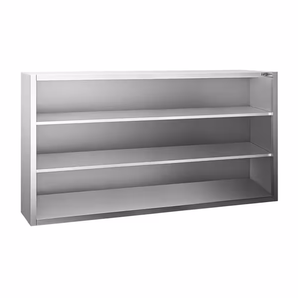 Stainless steel wall-mounted cabinet PREMIUM - 1800x400mm - without sliding door - 1000mm high