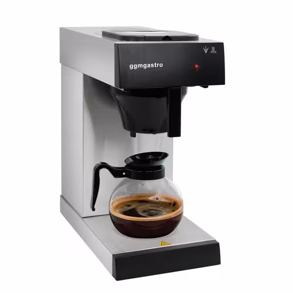 Filter koffiezetapparaat - 1,7 liter - 2 kW - met 2 warmhoudplaten - incl. glazen kan