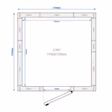 RVS vriescel - 2100x2100mm - 6,12m³ - incl. strokengordijn