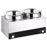 Commercial Table Top Bain Marie Hot Pot - 2×6.5 L Pots - 13 L Total - Independent Controls - 0-95°C