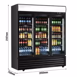 Getränkekühlschrank - 1500 Liter - mit 3 Glastüren & Werbedisplay