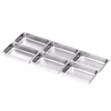 (6 Stück) Edelstahl-Behälter GN 1/1 - gelocht - Höhe: 100mm