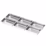 (6 Stück) Edelstahl-Behälter GN 1/1 - gelocht - Höhe: 100mm