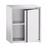 Nerezová nástěnná skříňka PREMIUM - 600x400 mm - s křídlovými dveřmi - výška 650 mm