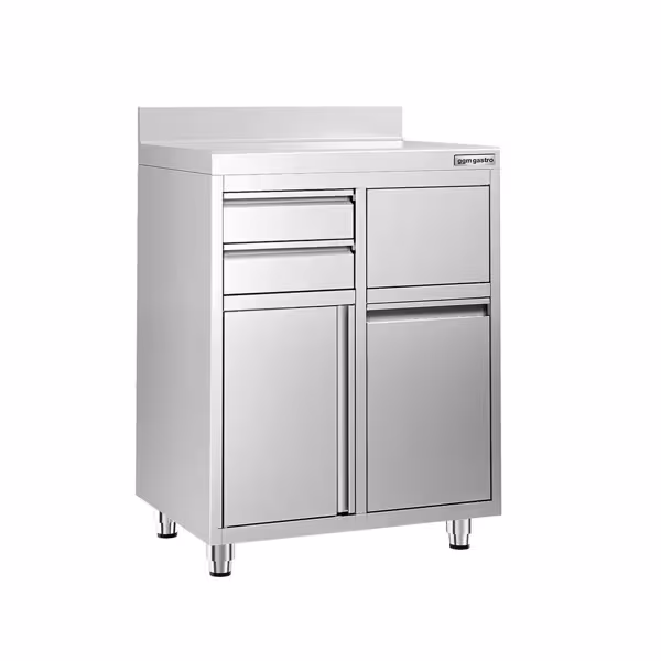 Koffiemachine onderkast RVS werkkast - 800x600mm - met 1 draaideur - met achteropstand