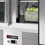 Saladette ECO - 903mm - 2 glazen deuren - met invoer voor 2x GN & 3x GN 1/6 & Roestvrijstalen deksel