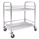 Serveerwagen - 805x460mm - met 2 bladen & versteviging & geluidsarme zwenkwielen