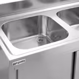 Commercial Sink Cabinet – 2000 × 600 mm – with 3 Drawers & Twin Left-Hand Bowls