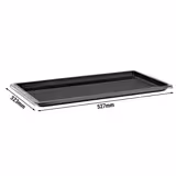 Plateau en Polycarbonate GN 1/1 - Noir - 527x323mm - Hauteur:23mm - compatible lave-vaisselle, micro-ondes, empilable, résistant aux chocs, résistant aux acides alimentaires