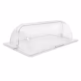 Cappa per alimenti per Contenitore GN - GN 1/1 - Plastica; acciaio inox 304 - 540x335mm - Altezza: 255mm - incl. Contenitore GN 1/1 - apertura roll-top 180°
