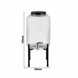 Glass Drinks Dispenser - INDUSTRIAL - glass jar with tap & wire stand - 7 Litres - Glass - incl. wire stand