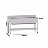 Plonge à marmites en inox ECO - 1400x700mm - avec étagère basse & 1 bac