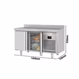 Commercial Counter Fridge PREMIUM PLUS - 1468x700mm - with 2 doors - with upstand - capacity 350 litres