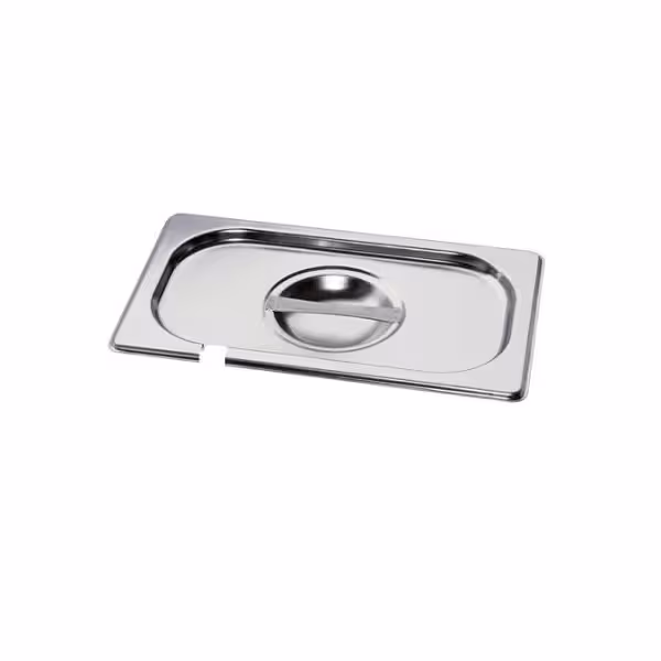 Nerezové GN víko GN 1/4 - s výřezem na lžíci - výška: 28 mm - 265x162 mm