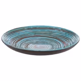 (6 pcs) CANCUN - Assiettes - Mélamine - Ø255mm - Bleu / Brun