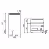 Plancha électrique - plaque acier - 8,0 kW - Lisse - Surface de cuisson : 395x535mm - incl. soubassement avec 1 porte