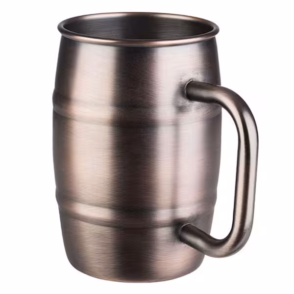 (6 pieces) Mugs - BEER MUG - 500ml - Copper - with Handle