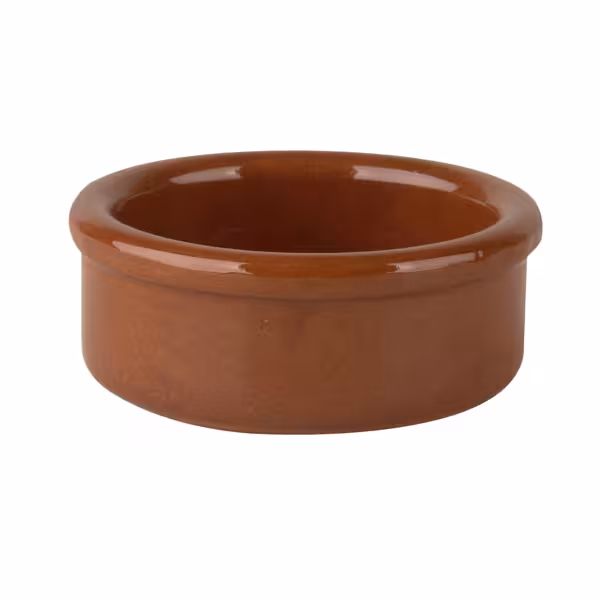 (6 stuks) Tapas-boterkom CLASSICO - steengoed - 40 ml - Ø 60mm - Hoogte: 25mm - bruin